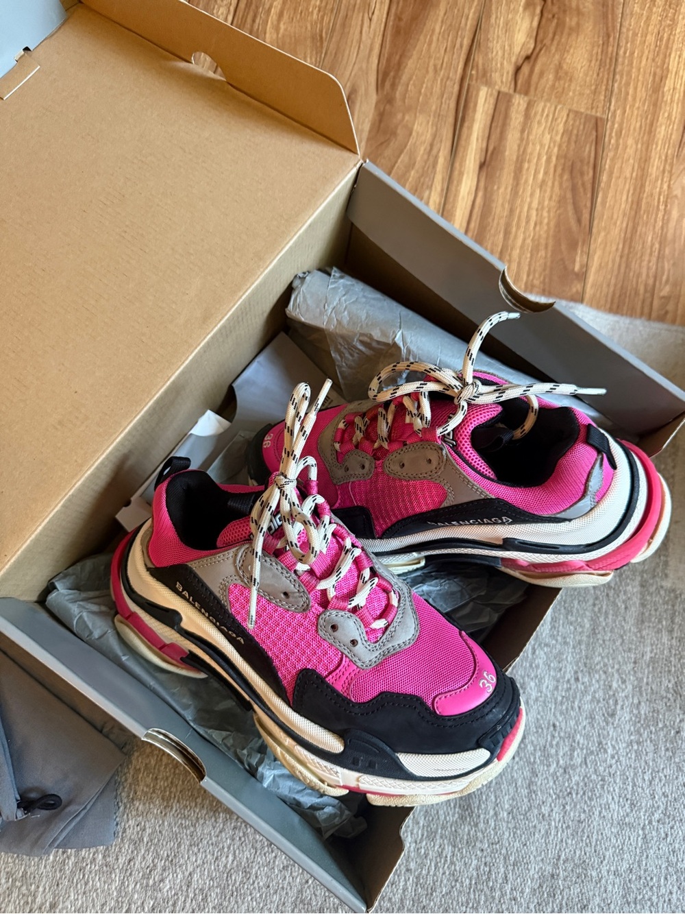 Balenciaga Triple S Pink Sneakers sz 36